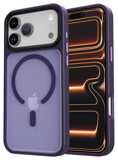 iPhone 17 Pro Max Hoesje met MagSafe Back Cover Matte Donker Paars afbeelding 11