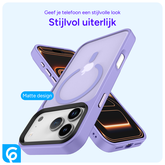 iPhone 17 Pro Max Hoesje met MagSafe Back Cover Matte Paars afbeelding 2