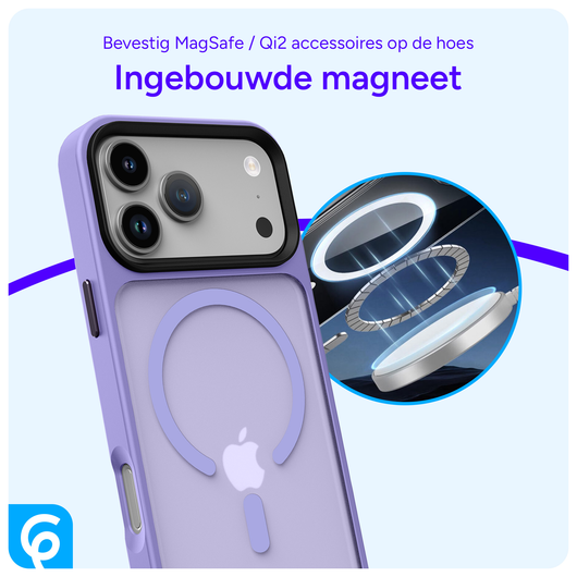 iPhone 17 Pro Max Hoesje met MagSafe Back Cover Matte Paars afbeelding 4