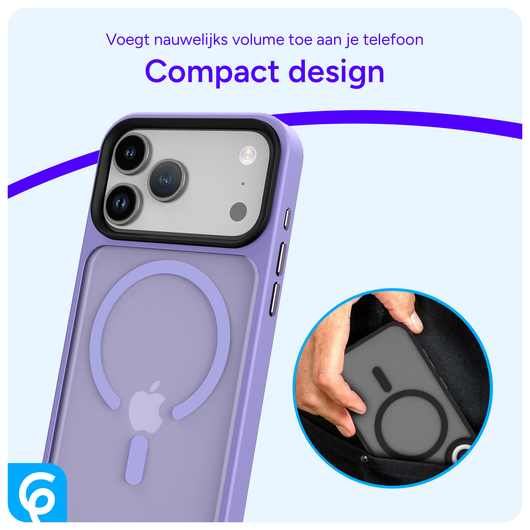 iPhone 17 Pro Max Hoesje met MagSafe Back Cover Matte Paars afbeelding 6
