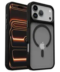 iPhone 17 Pro Max Hoesje met MagSafe Back Cover Matte Zwart afbeelding