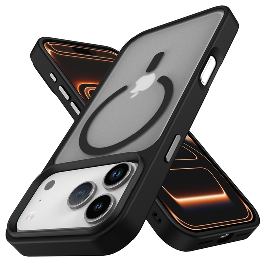 iPhone 17 Pro Max Hoesje met MagSafe Back Cover Matte Zwart afbeelding 2