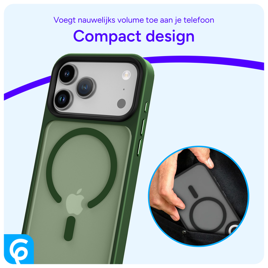 iPhone 17 Pro Max Hoesje met MagSafe Back Cover Matte Donker Groen afbeelding 6