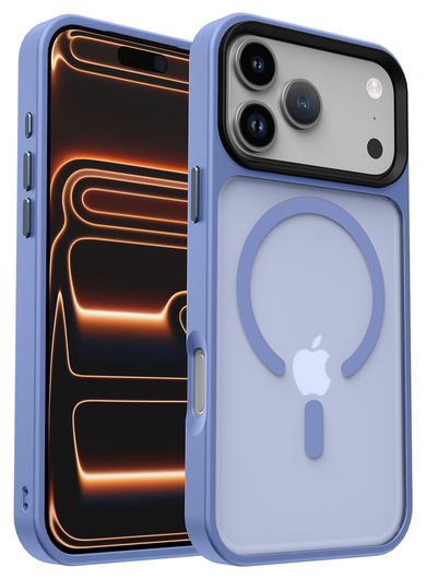 iPhone 17 Pro Max Hoesje met MagSafe Back Cover Matte Blauw afbeelding 1
