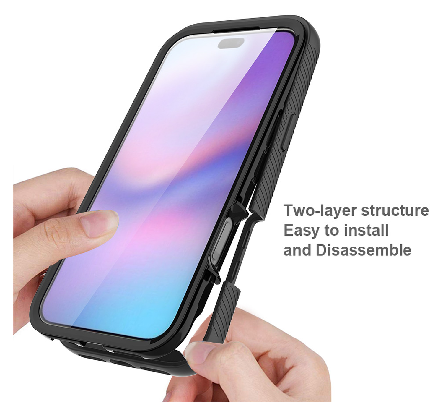 Apple iPhone 17 Pro Max Hoesje Full Protect 360° Cover met MagSafe Zwart afbeelding 4