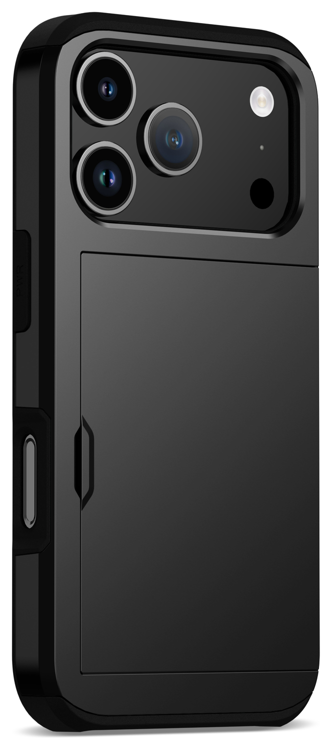 Apple iPhone 17 Pro Max Hoesje met Slider Kaarthouder Back Cover Zwart afbeelding 9