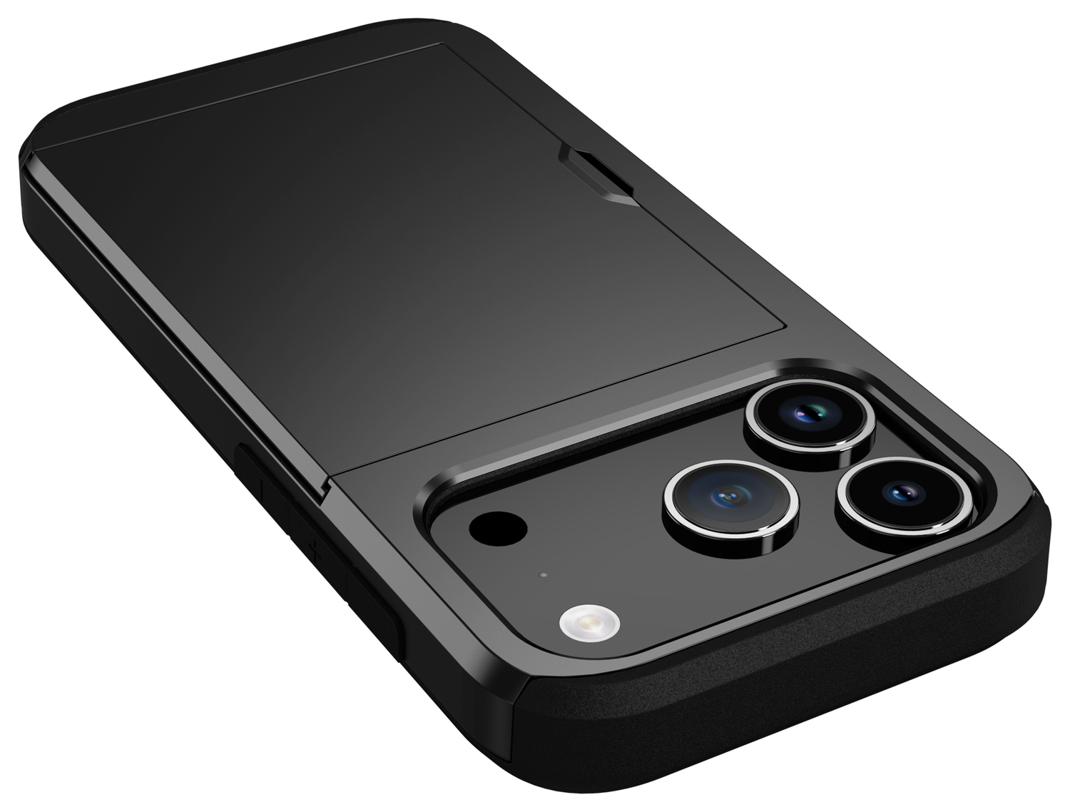 Apple iPhone 17 Pro Max Hoesje met Slider Kaarthouder Back Cover Zwart afbeelding 5