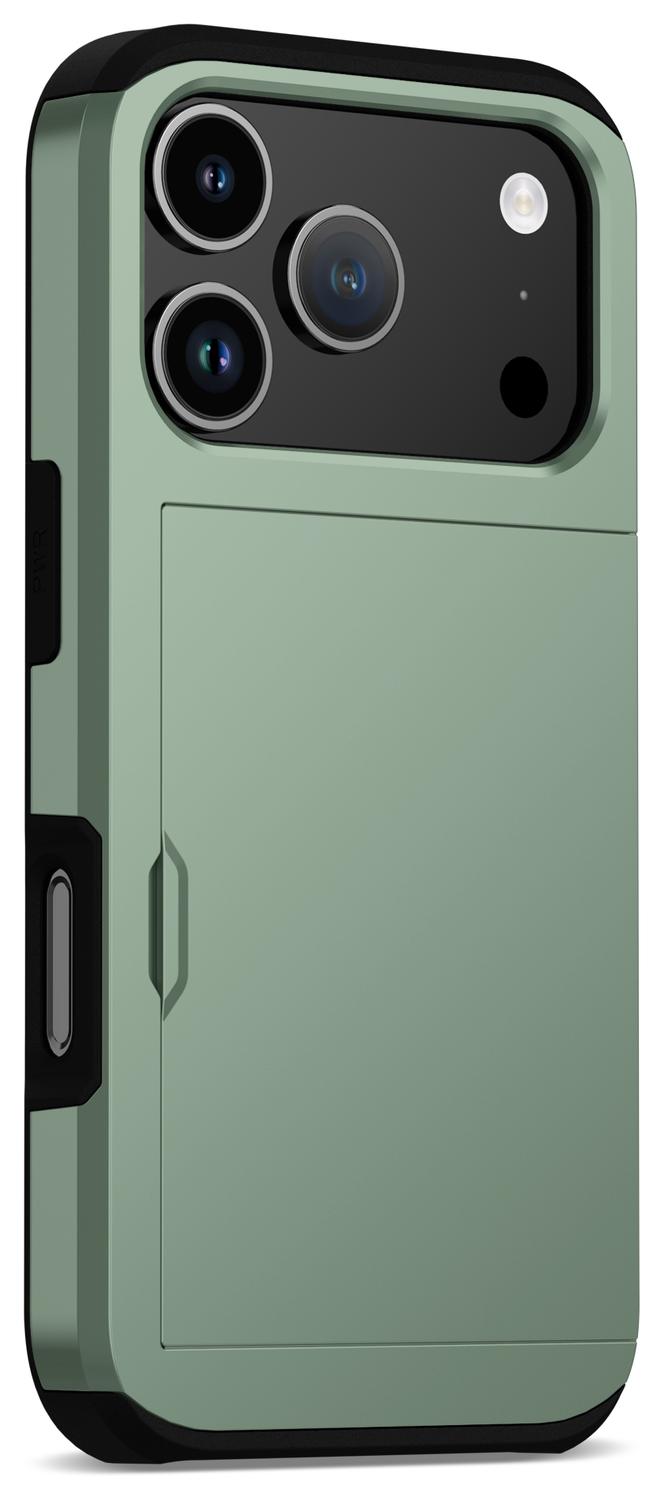 Apple iPhone 17 Pro Max Hoesje met Slider Kaarthouder Back Cover Groen afbeelding 9