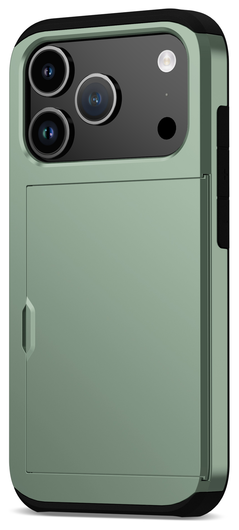 Apple iPhone 17 Pro Max Hoesje met Slider Kaarthouder Back Cover Groen afbeelding 6