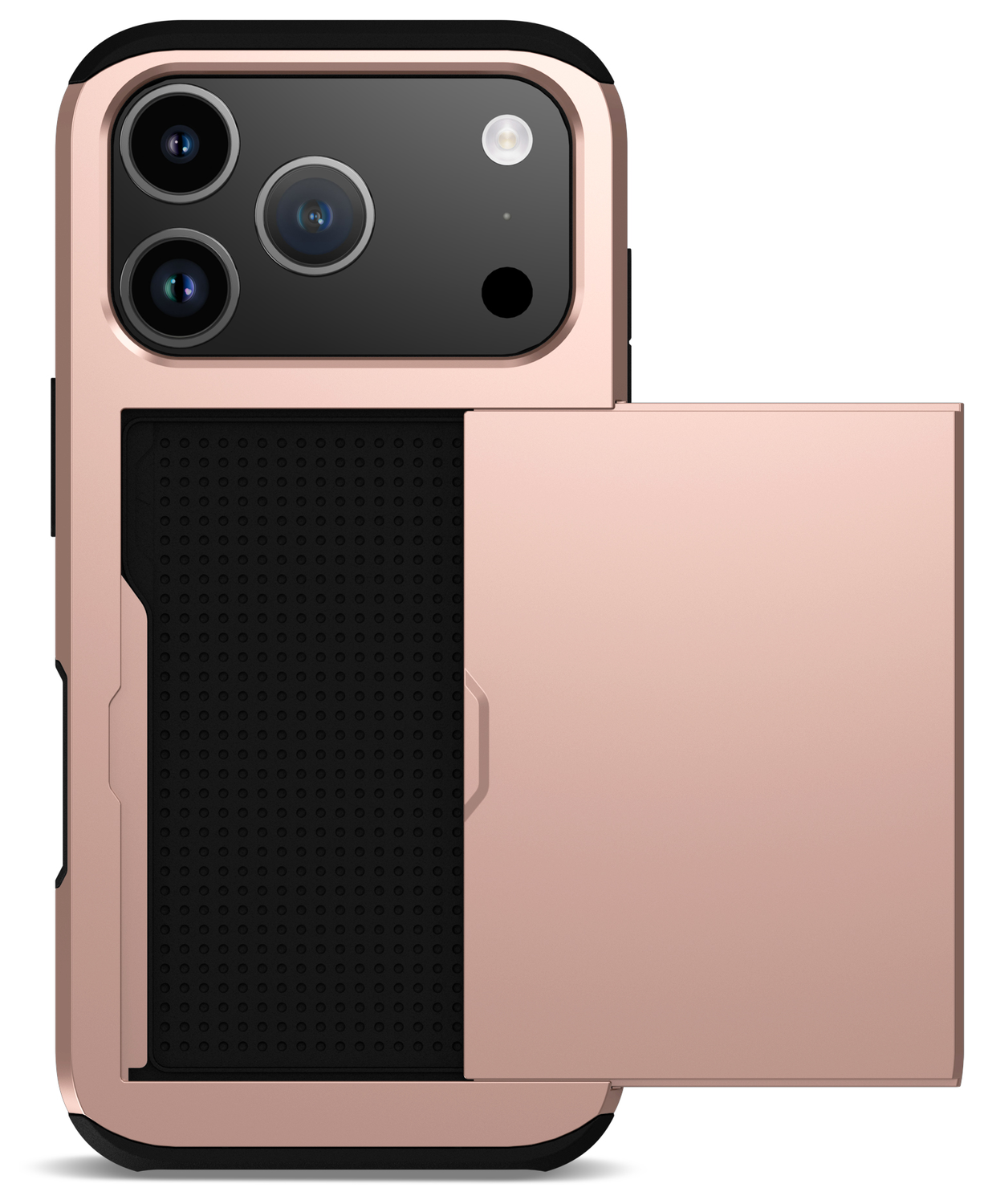 Apple iPhone 17 Pro Max Hoesje met Slider Kaarthouder Back Cover Roze afbeelding 2