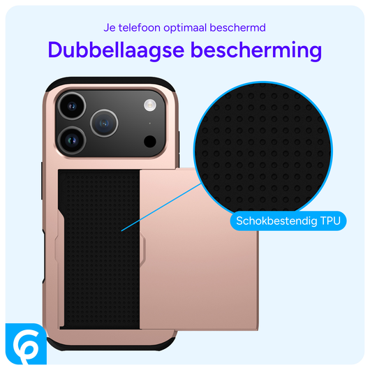 Apple iPhone 17 Pro Max Hoesje met Slider Kaarthouder Back Cover Roze afbeelding 8