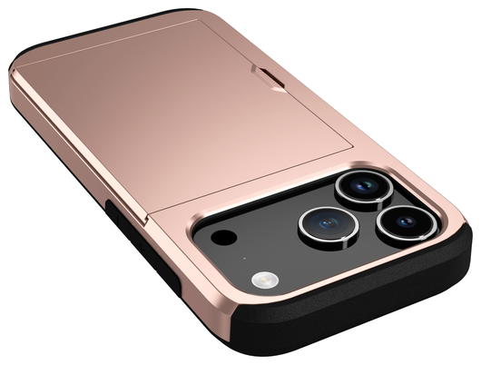 Apple iPhone 17 Pro Max Hoesje met Slider Kaarthouder Back Cover Roze afbeelding 5