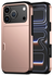 Apple iPhone 17 Pro Max Hoesje met Slider Kaarthouder Back Cover Roze