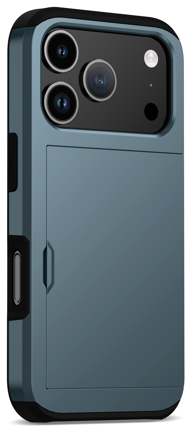 Apple iPhone 17 Pro Max Hoesje met Slider Kaarthouder Back Cover Blauw afbeelding 9