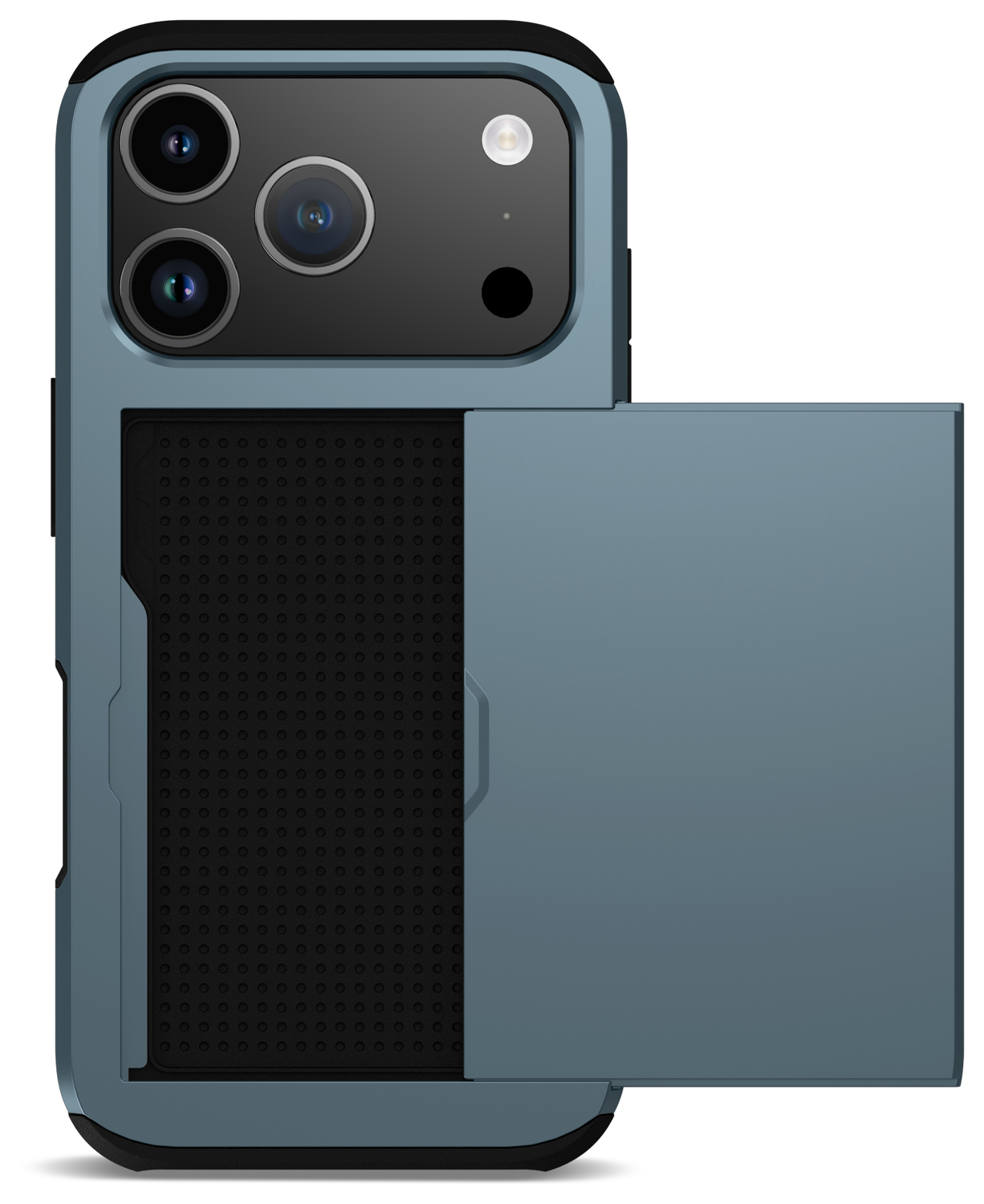 Apple iPhone 17 Pro Max Hoesje met Slider Kaarthouder Back Cover Blauw afbeelding 2
