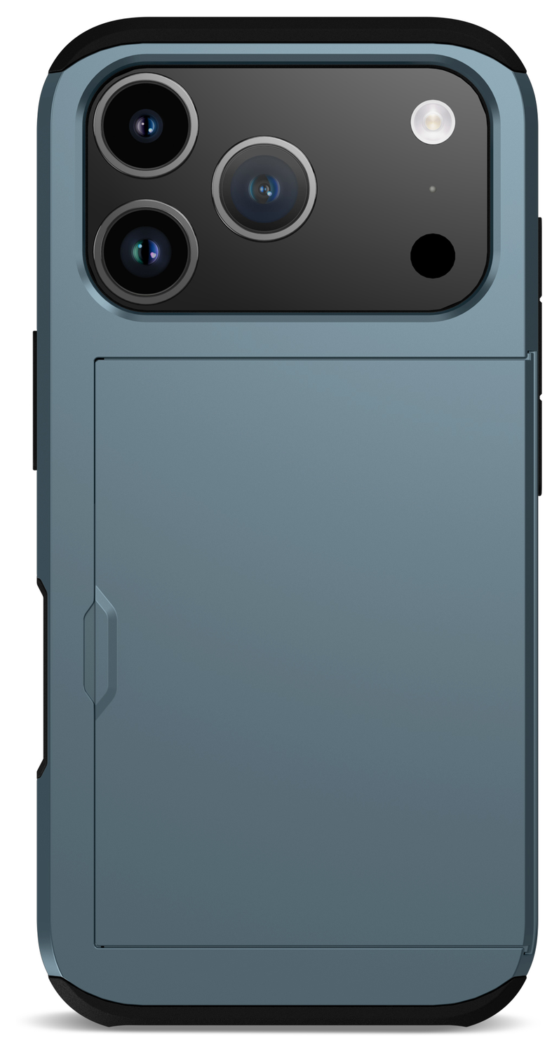 Apple iPhone 17 Pro Max Hoesje met Slider Kaarthouder Back Cover Blauw afbeelding 4