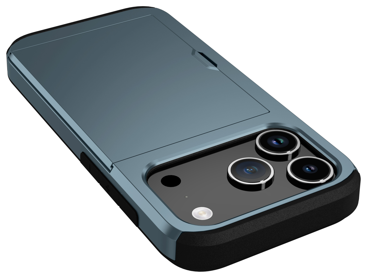 Apple iPhone 17 Pro Max Hoesje met Slider Kaarthouder Back Cover Blauw afbeelding 5