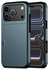 Apple iPhone 17 Pro Max Hoesje met Slider Kaarthouder Back Cover Blauw afbeelding 1