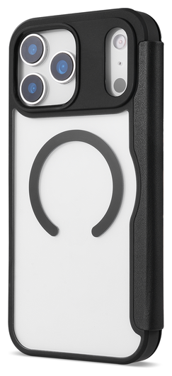 Apple iPhone 17 Pro Max Hoesje met MagSafe Book Case Transparant Zwart afbeelding 7