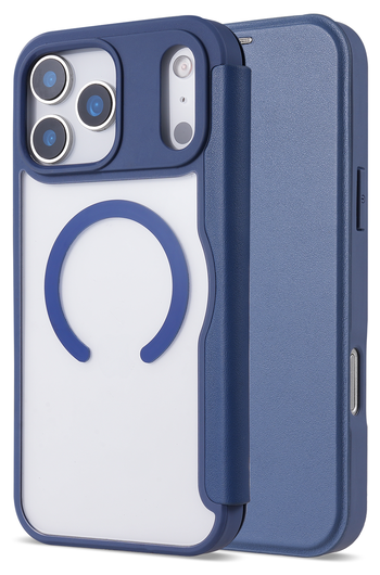 Apple iPhone 17 Pro Max Hoesje met MagSafe Book Case Transparant Blauw afbeelding 3