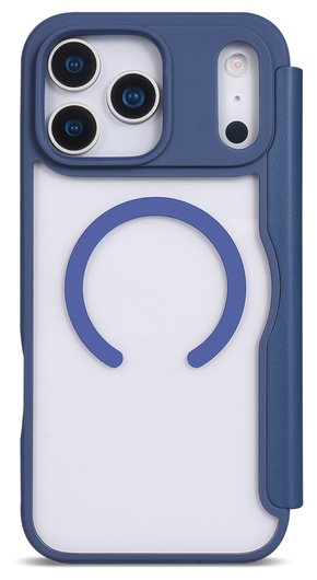 Apple iPhone 17 Pro Max Hoesje met MagSafe Book Case Transparant Blauw afbeelding 5