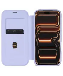 Apple iPhone 17 Pro Max Hoesje met MagSafe Book Case Transparant Paars afbeelding