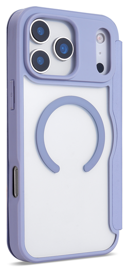 Apple iPhone 17 Pro Max Hoesje met MagSafe Book Case Transparant Paars afbeelding 4