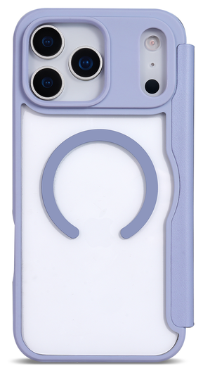 Apple iPhone 17 Pro Max Hoesje met MagSafe Book Case Transparant Paars afbeelding 5