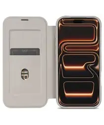 Apple iPhone 17 Pro Max Hoesje met MagSafe Book Case Transparant Beige afbeelding