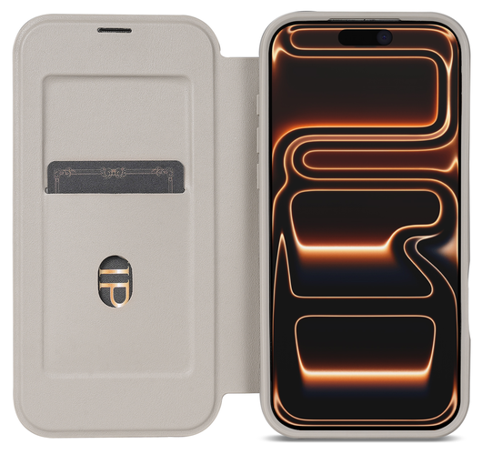 Apple iPhone 17 Pro Max Hoesje met MagSafe Book Case Transparant Beige afbeelding 1