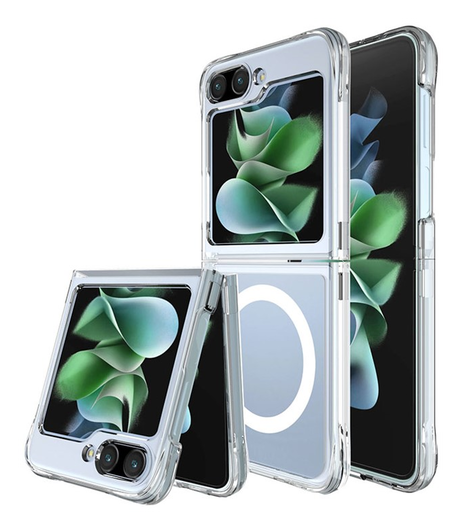 Samsung Galaxy Z Flip 7 Hoesje MagSafe Dun TPU Back Cover Transparant afbeelding 1