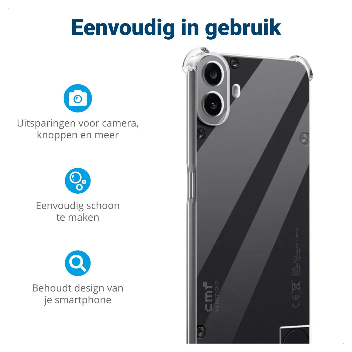 Nothing CMF Phone 2 Pro Hoesje Schokbestendig en Dun TPU Back Cover Transparant afbeelding 2