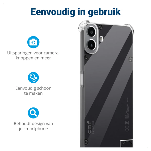 Nothing CMF Phone 2 Pro Hoesje Schokbestendig en Dun TPU Back Cover Transparant afbeelding 2
