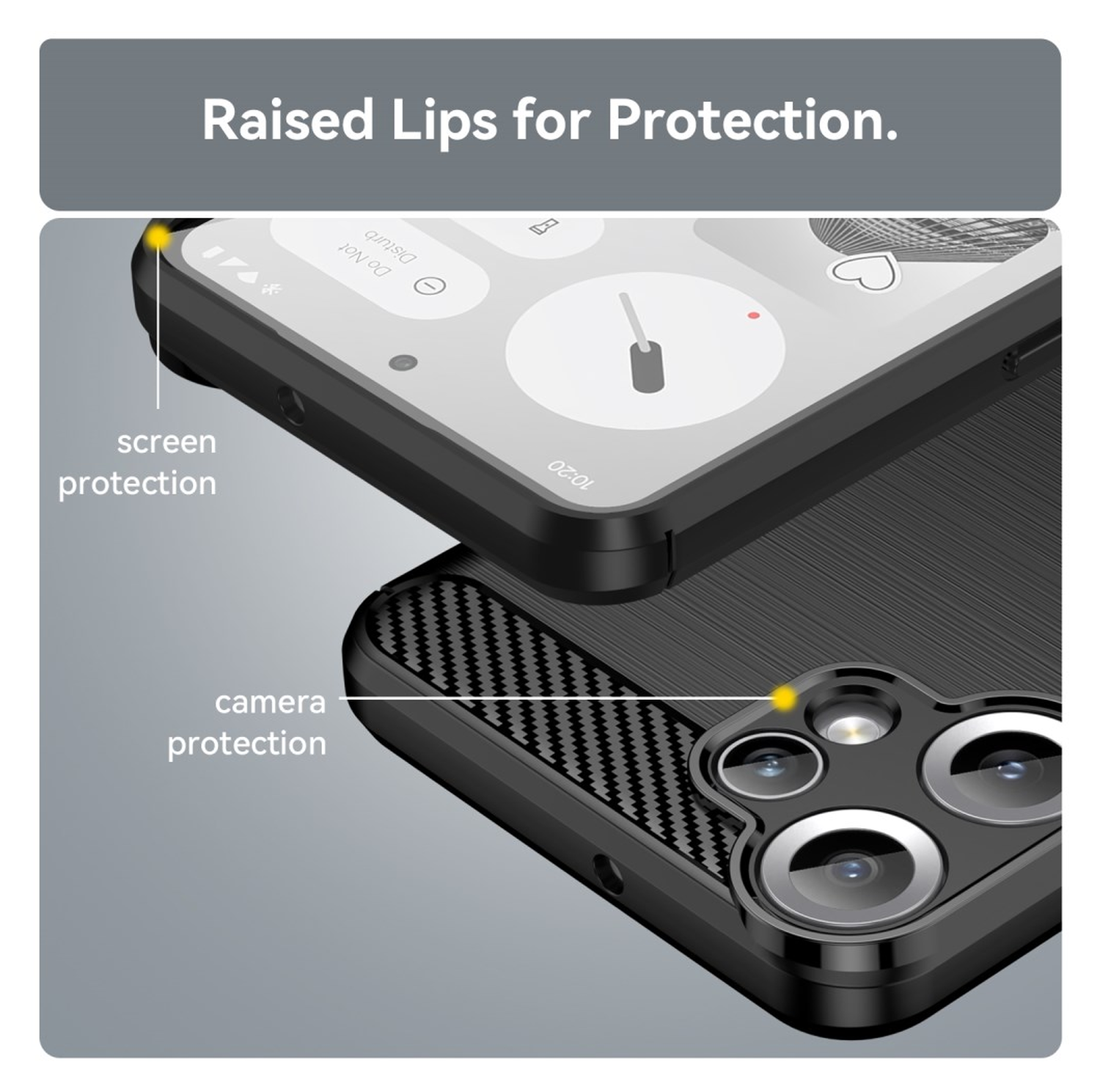 Nothing CMF Phone 2 Pro Hoesje Geborsteld TPU Flexibele Back Cover Zwart afbeelding 6