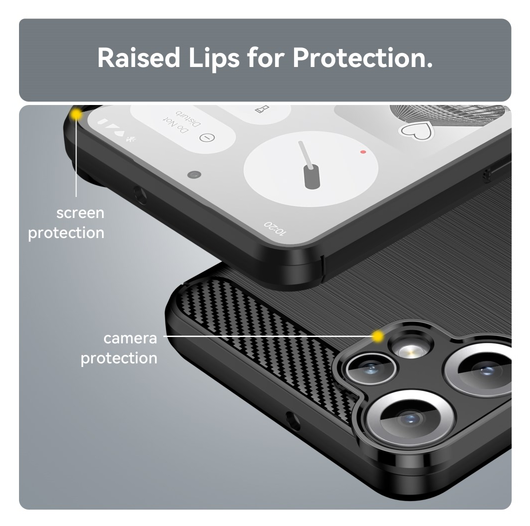 Nothing CMF Phone 2 Pro Hoesje Geborsteld TPU Flexibele Back Cover Zwart afbeelding 6