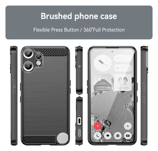 Nothing CMF Phone 2 Pro Hoesje Geborsteld TPU Flexibele Back Cover Zwart afbeelding 8