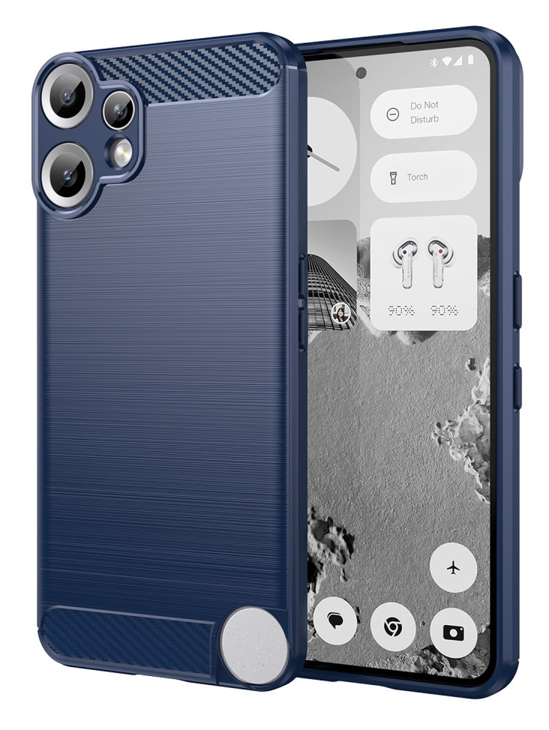Nothing CMF Phone 2 Pro Hoesje Geborsteld TPU Flexibele Back Cover Blauw afbeelding 1