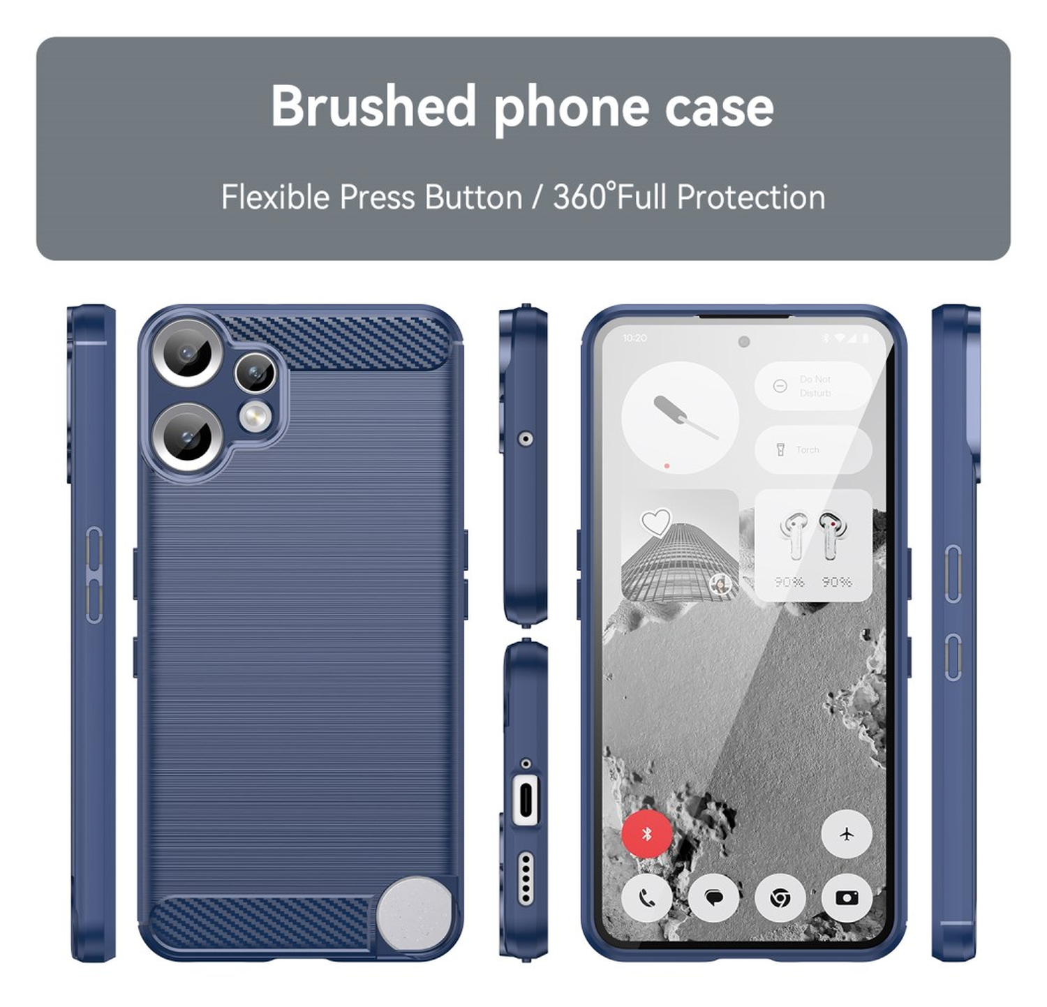 Nothing CMF Phone 2 Pro Hoesje Geborsteld TPU Flexibele Back Cover Blauw afbeelding 8