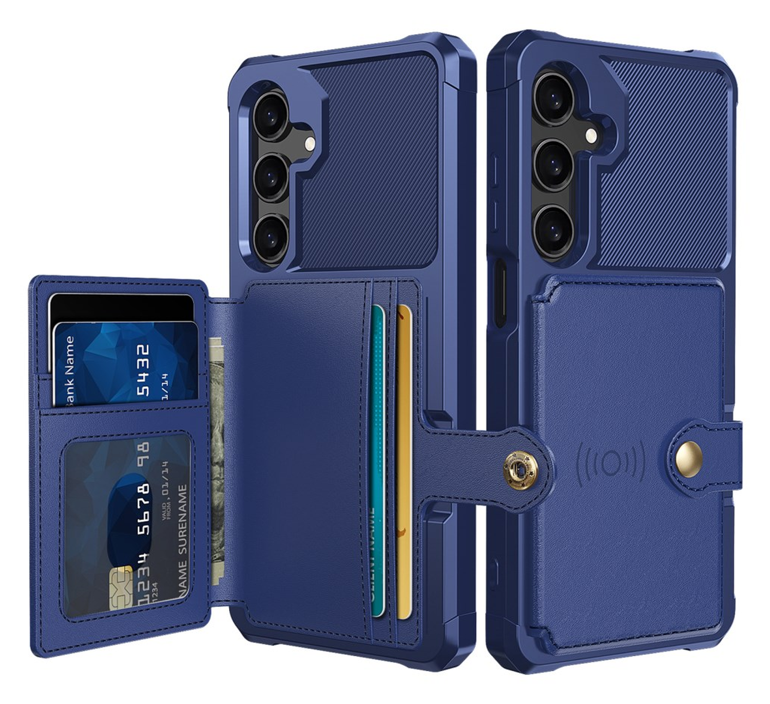 Samsung Galaxy A26 Hoesje 3-in-1 Pasjes Portemonnee Back Cover Blauw afbeelding 1