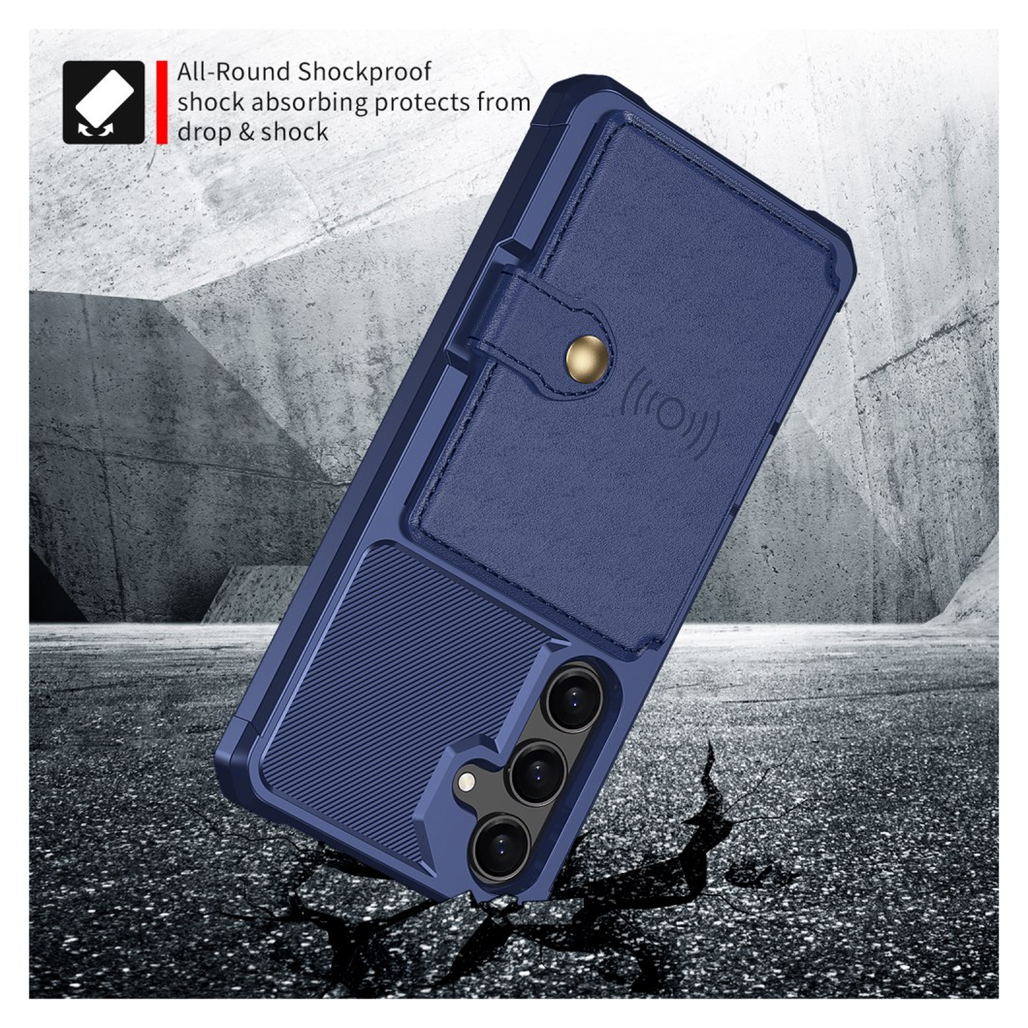Samsung Galaxy A26 Hoesje 3-in-1 Pasjes Portemonnee Back Cover Blauw afbeelding 5