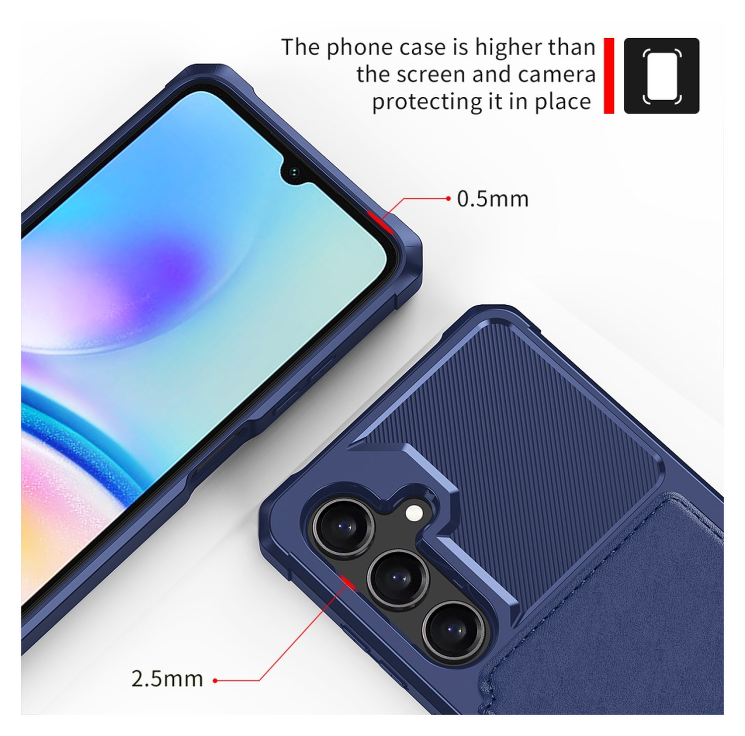 Samsung Galaxy A26 Hoesje 3-in-1 Pasjes Portemonnee Back Cover Blauw afbeelding 6