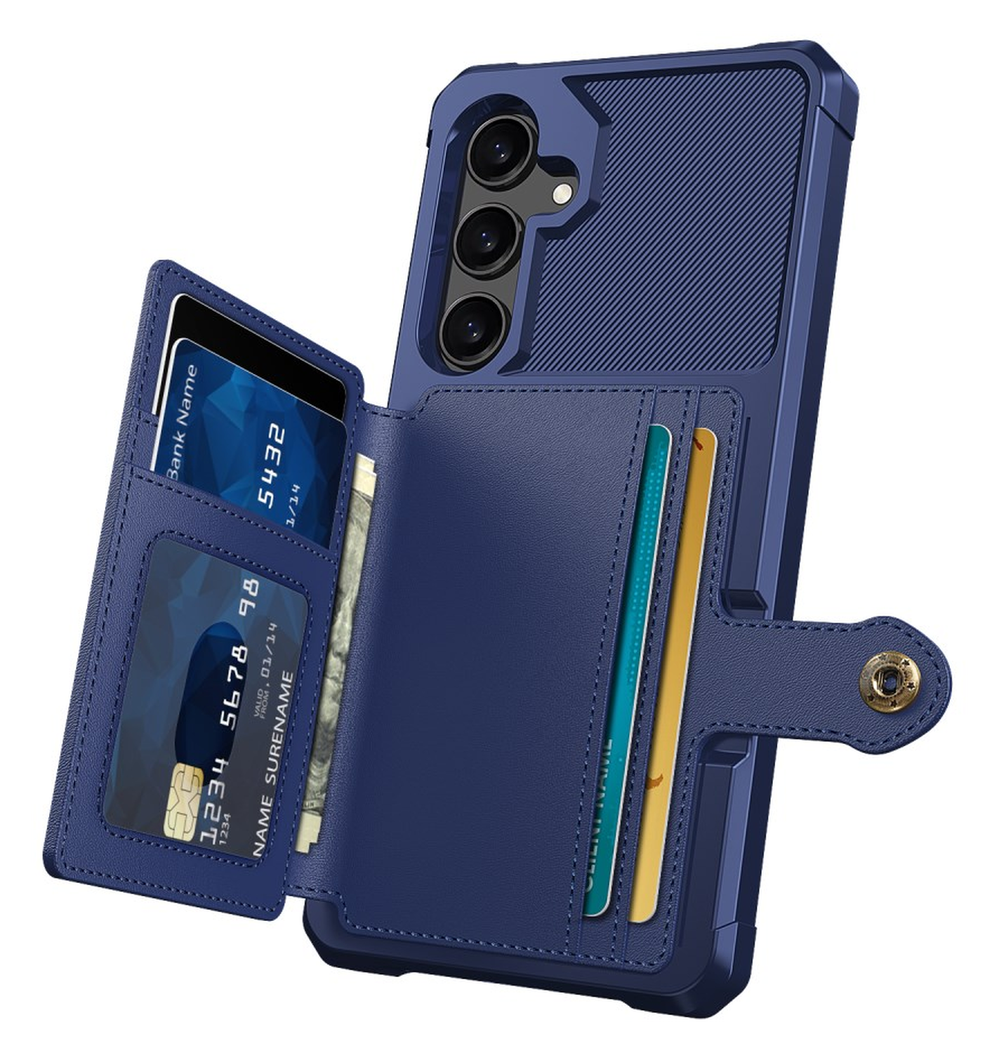 Samsung Galaxy A26 Hoesje 3-in-1 Pasjes Portemonnee Back Cover Blauw afbeelding 7