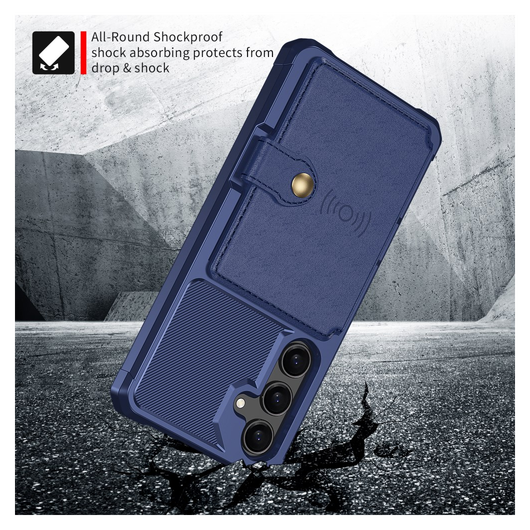 Samsung Galaxy A26 Hoesje 3-in-1 Pasjes Portemonnee Back Cover Blauw afbeelding 5