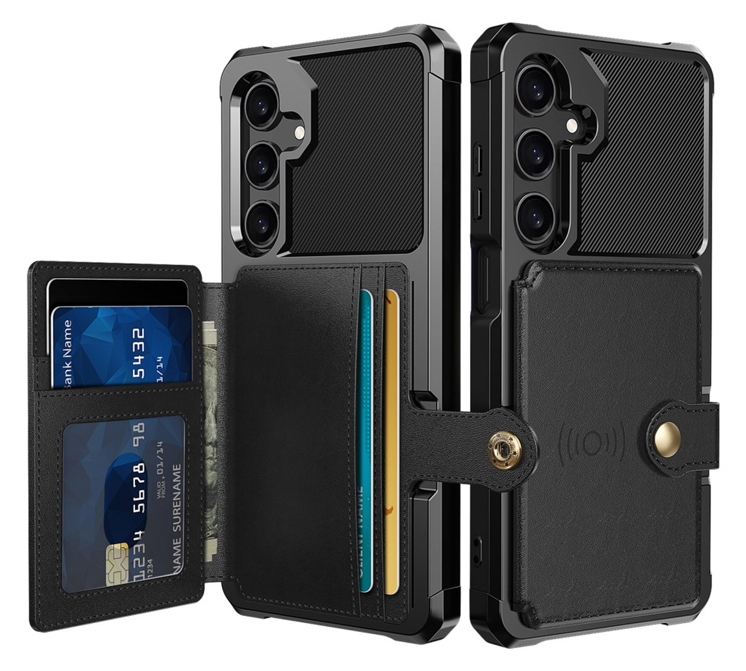 Samsung Galaxy A26 Hoesje 3-in-1 Pasjes Portemonnee Back Cover Zwart afbeelding 1