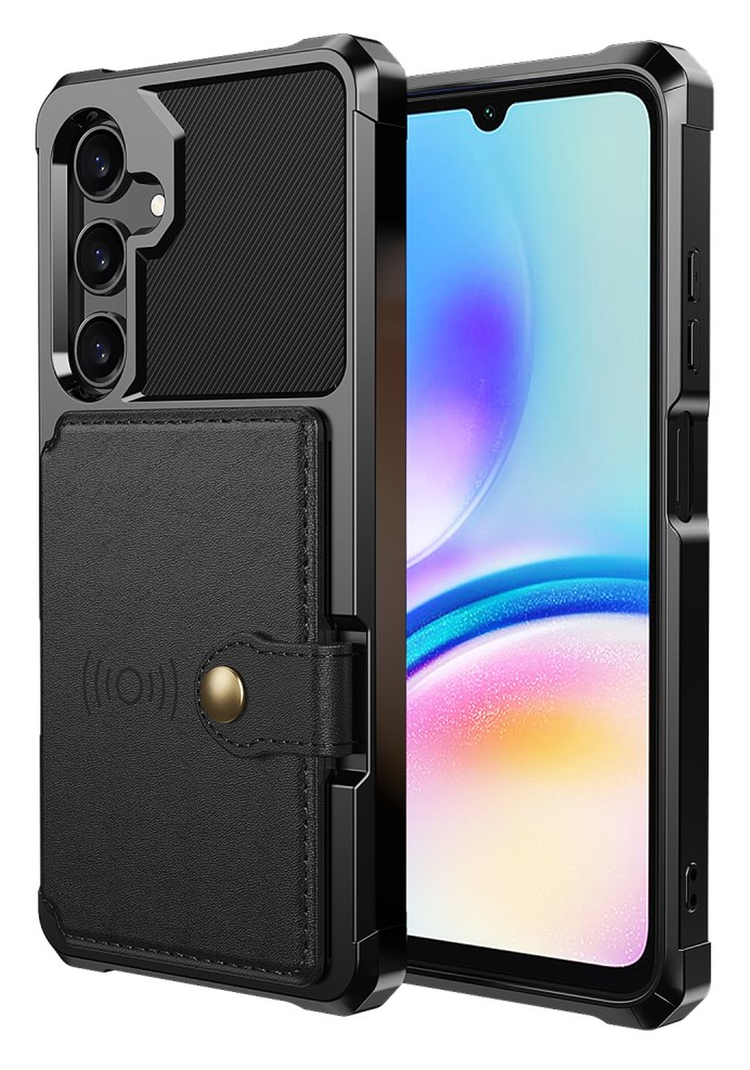 Samsung Galaxy A26 Hoesje 3-in-1 Pasjes Portemonnee Back Cover Zwart afbeelding 2