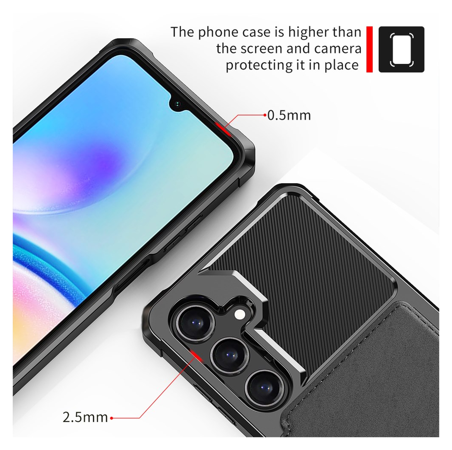 Samsung Galaxy A26 Hoesje 3-in-1 Pasjes Portemonnee Back Cover Zwart afbeelding 6