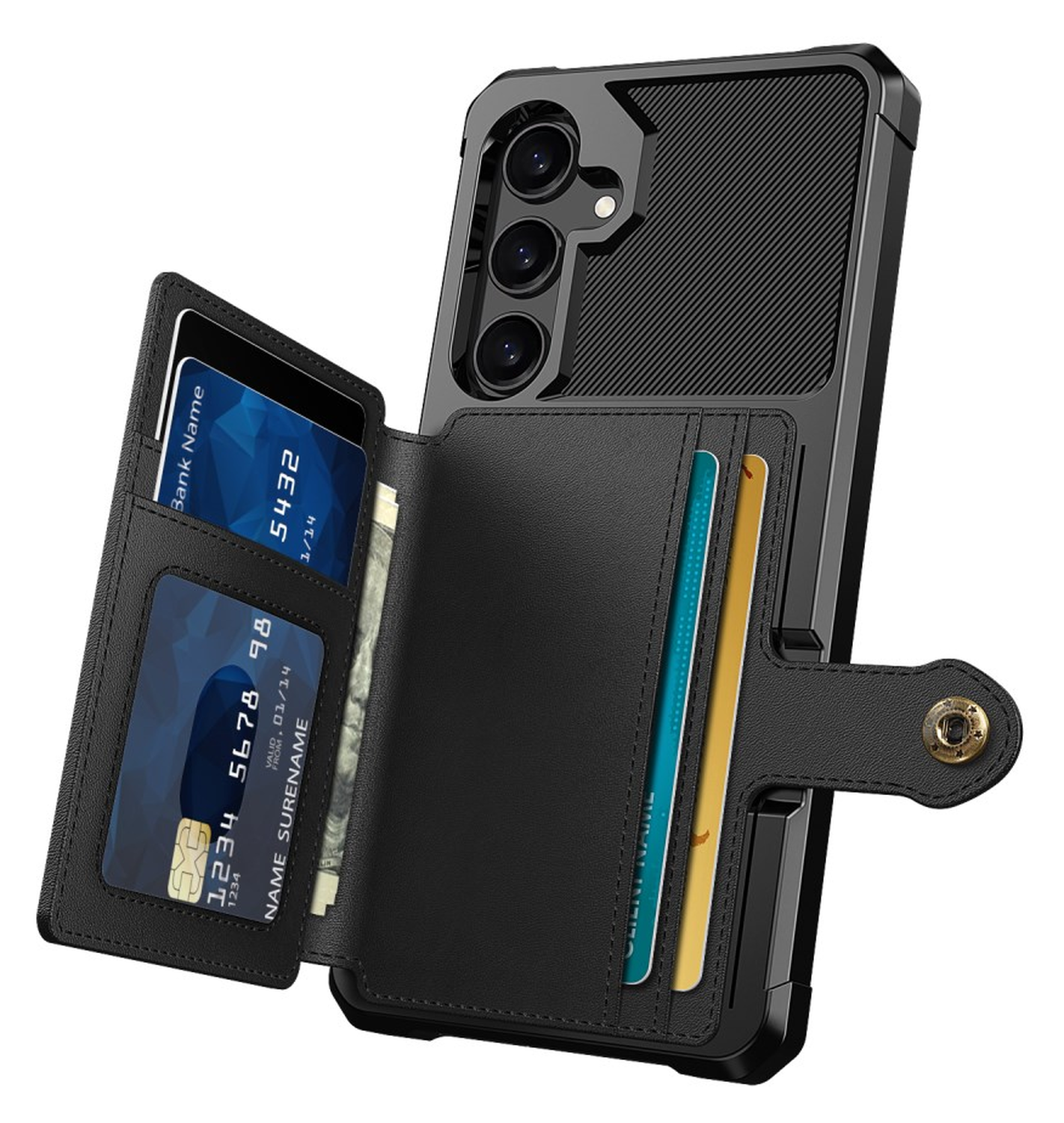 Samsung Galaxy A26 Hoesje 3-in-1 Pasjes Portemonnee Back Cover Zwart afbeelding 7
