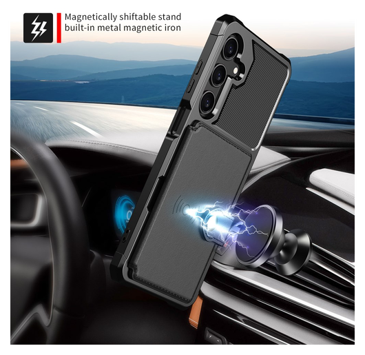 Samsung Galaxy A26 Hoesje 3-in-1 Pasjes Portemonnee Back Cover Zwart afbeelding 3