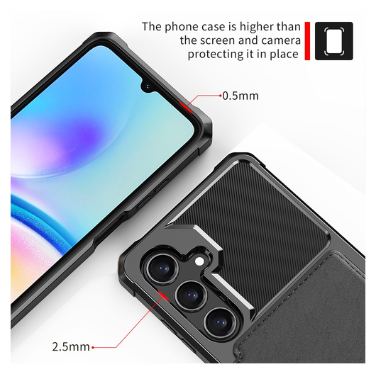Samsung Galaxy A26 Hoesje 3-in-1 Pasjes Portemonnee Back Cover Zwart afbeelding 6