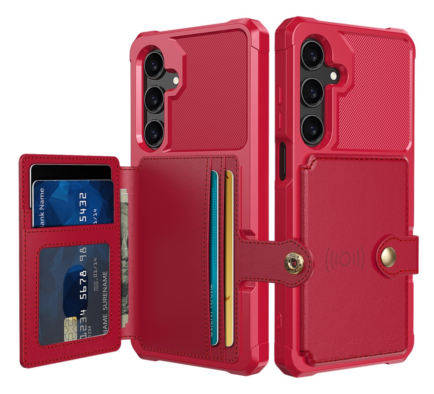 Samsung Galaxy A26 Hoesje 3-in-1 Pasjes Portemonnee Back Cover Rood afbeelding 1